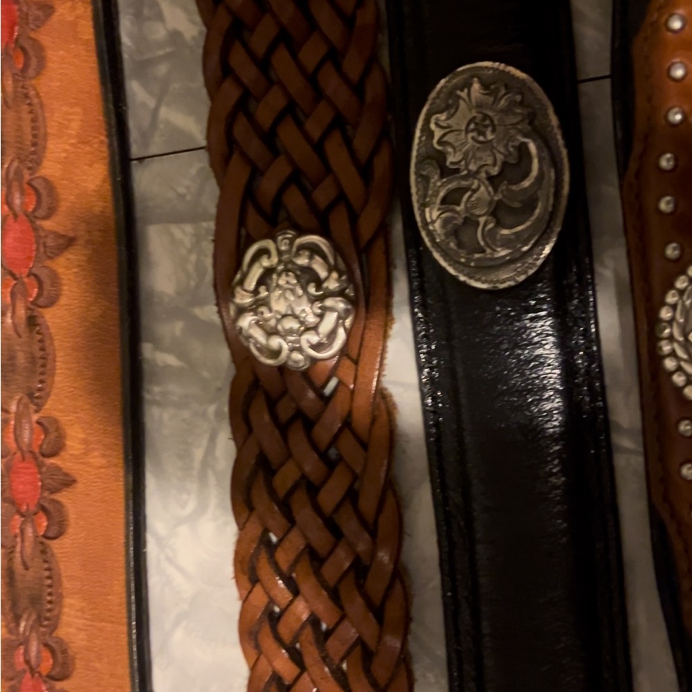 Lot Western 3D Ariat Gameson Silver Conch Leather